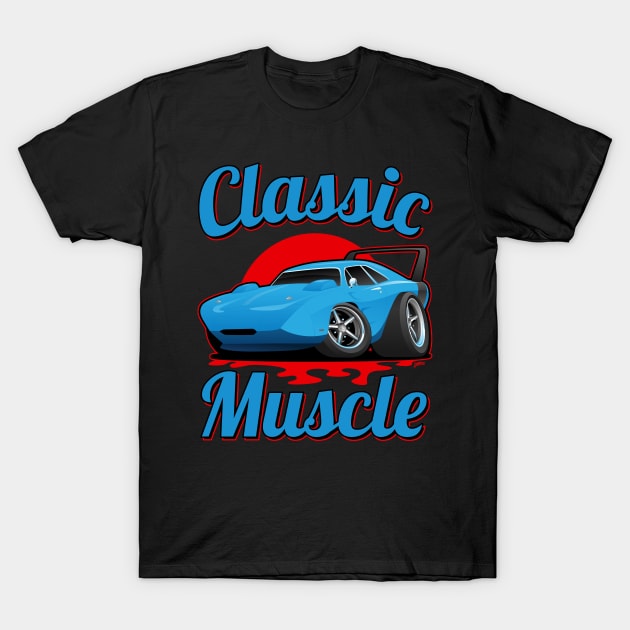 Classic Muscle Car Hot Rod Cartoon T-Shirt by hobrath